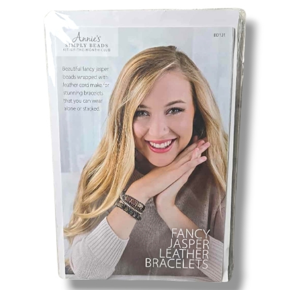 Annie’s Simply Beads Kit-of-the-Month Club Fancy Jasper Leather Bracelets -Rare!